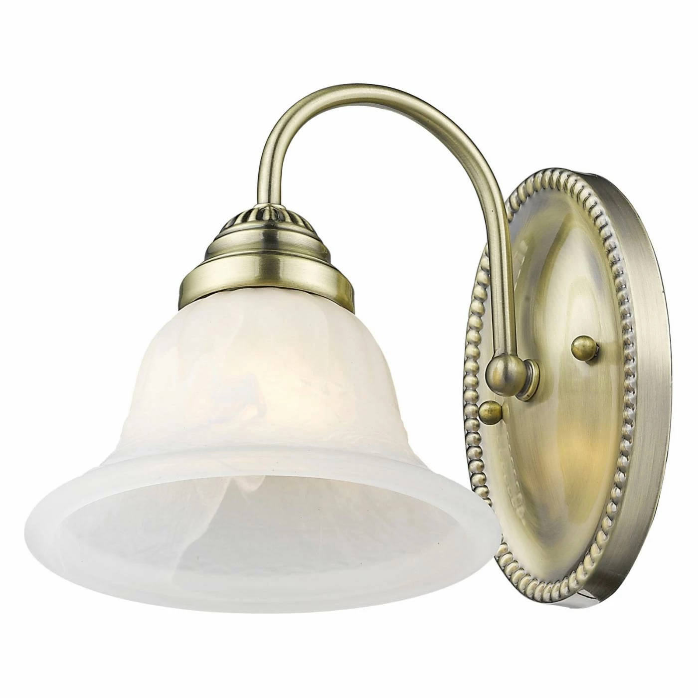 Promo ๐ฅฐ Livex Lighting Armed Sconce Livex Edgemont 1531-01 1-Light Bath Light In Antique Brass โจ - Image 4