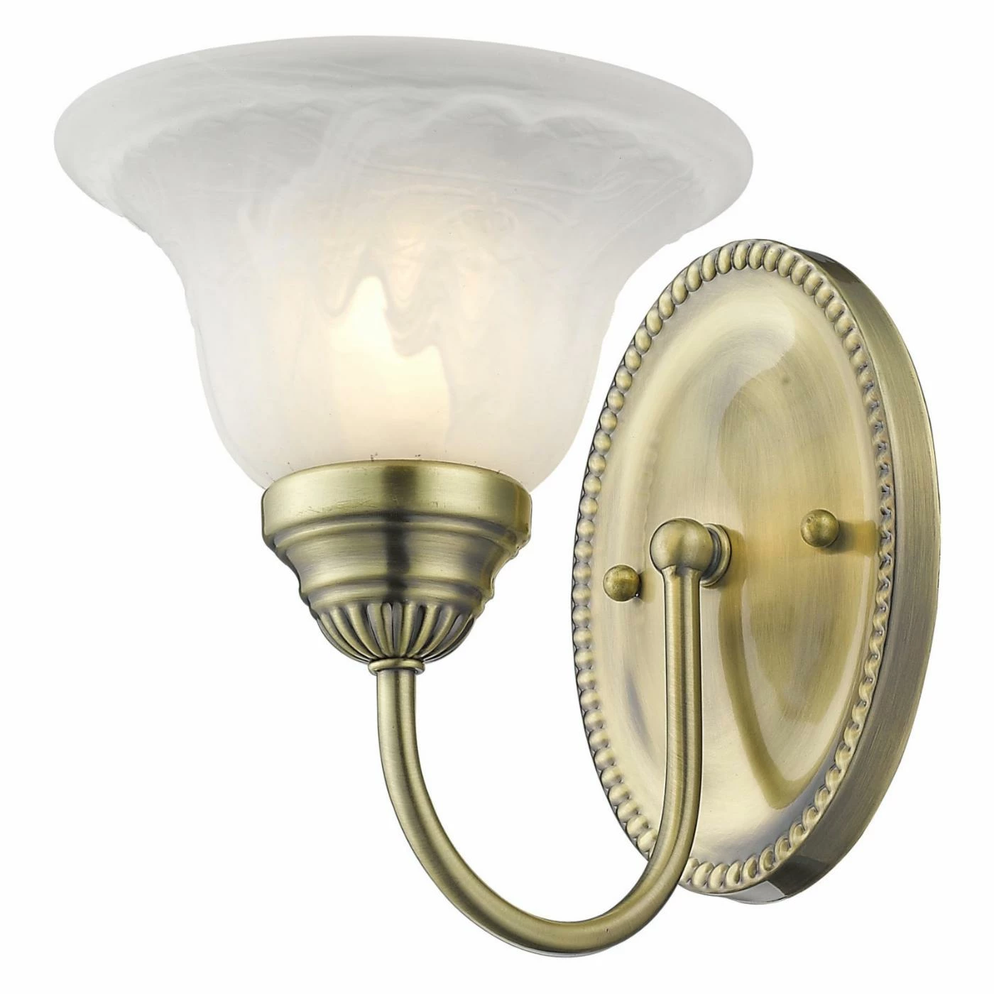 Promo ๐ฅฐ Livex Lighting Armed Sconce Livex Edgemont 1531-01 1-Light Bath Light In Antique Brass โจ - Image 6