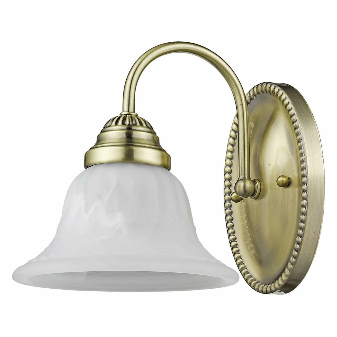 Promo ๐ฅฐ Livex Lighting Armed Sconce Livex Edgemont 1531-01 1-Light Bath Light In Antique Brass โจ - Image 2