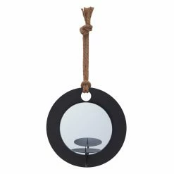 Best Pirce ✨ Wallchiere Danya B Round Rustic Pillar Candle Sconce With Rope And Mirror 😉