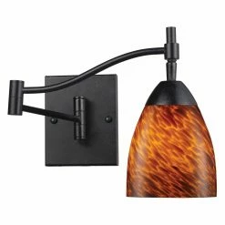 Discount 🎉 Armed Sconce ELK Lighting Celina Blown Glass Swingarm Wall Sconce ✨