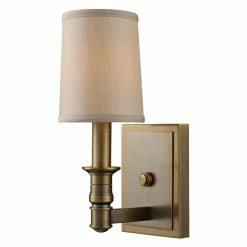 Outlet 🧨 Armed Sconce ELK Lighting Baxter 31260/1 Wall Sconce - Brushed Antique Brass - 5W In. 🥰