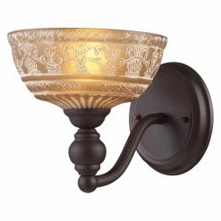 Best Sale 👍 Armed Sconce ELK Lighting 66190-1 Norwich 1-Light Sconce In Oiled Bronze 😉