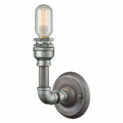 Cheapest 👍 Wallchiere Elk Lighting Cast Iron Pipe 10682 1 Wall Sconce 🛒