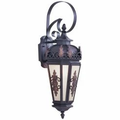 New 🛒 Livex Lighting Armed Sconce Livex Berkshire 2192-07 Outdoor Wall Lantern - 26H In. Bronze ❤️