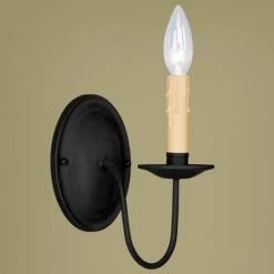Flash Sale 💯 Livex Lighting Candle Livex Heritage 4451-04 Wall Sconce - Black - 4.25W In. ❤️