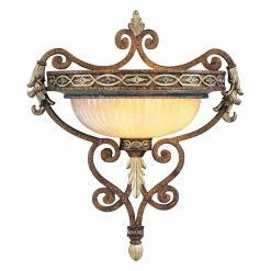 Discount ⭐ Livex Lighting Flush Mount Livex Seville 8531-64 Wall Sconce - Palatial Bronze With Gilded Accents - 16W In. 🌟
