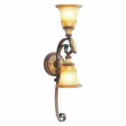 Deals 😍 Livex Lighting Wallchiere Livex Villa Verona 8572-63 Wall Sconce - Verona Bronze With Aged Gold Leaf Accents - 6.25W In. 😍