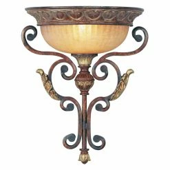 Best reviews of ✨ Livex Lighting Flush Mount Livex Villa Verona 8580-63 Wall Sconce - Verona Bronze With Aged Gold Leaf Accents - 13.7W In. ✔️