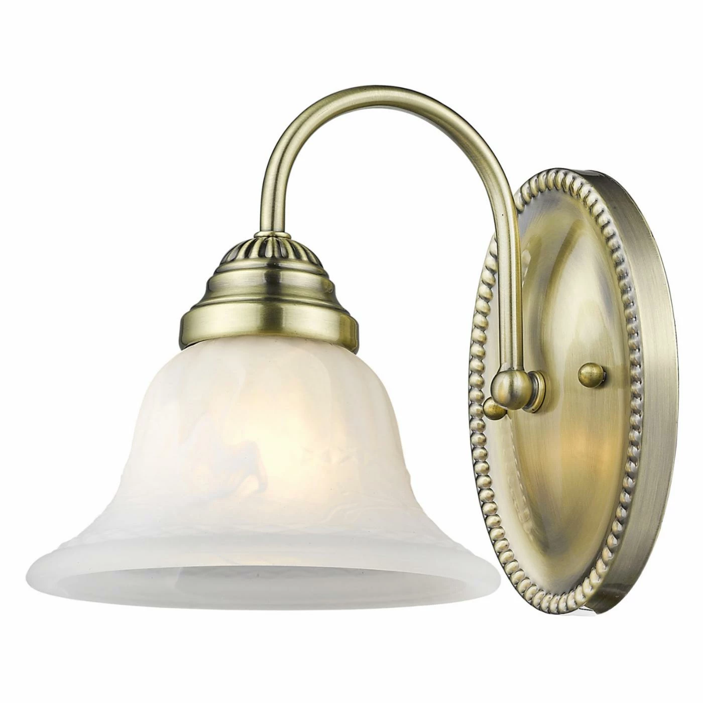 Promo ๐ฅฐ Livex Lighting Armed Sconce Livex Edgemont 1531-01 1-Light Bath Light In Antique Brass โจ