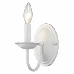 Best deal 😀 Livex Lighting Candle Livex Williamsburgh 4151-03 1-Light Wall Sconce In White 🌟