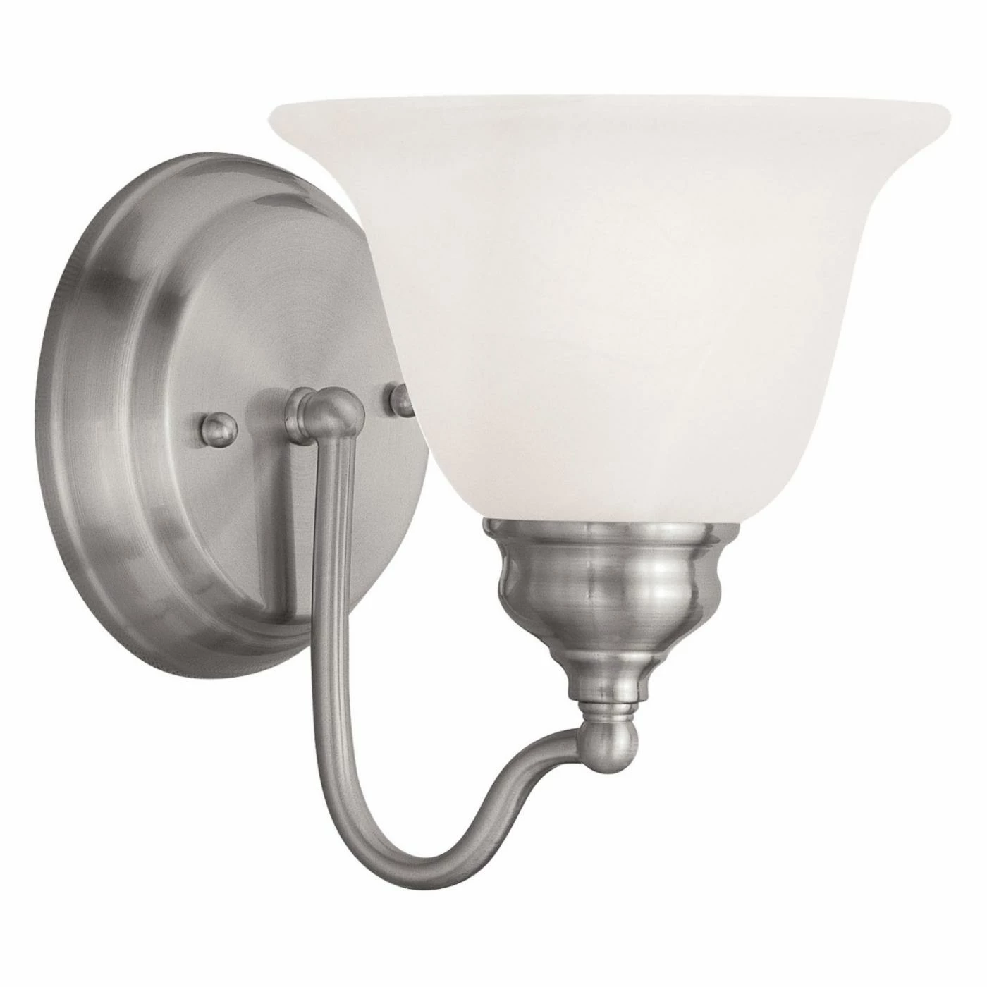 Best Pirce ๐ฅฐ Livex Lighting Armed Sconce Livex Essex 1351-91 1-Light Bath Light In Brushed Nickel โญ