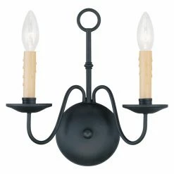 Top 10 🔥 Livex Lighting Candle Livex Heritage 4492-04 2-Light Wall Sconce In Black 🔔