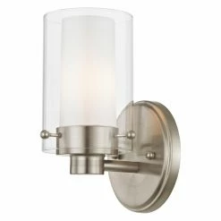 Wholesale ๐งจ Livex Lighting Armed Sconce Livex Manhattan 1541-91 Bath Vanity 8.75H In - Brushed Nickel ๐