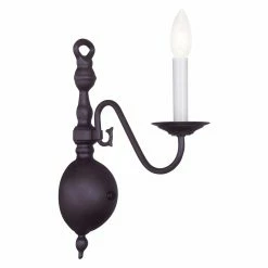 Deals 🔔 Livex Lighting Candle Livex Williamsburgh 5001-07 Wall Sconce - 4.75W In. - Bronze ✨