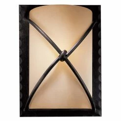 Best Pirce 😍 Half Moon Minka Lavery Twisted Metal Wall Sconce Light 🧨