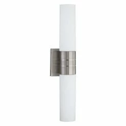 Deals 🤩 Armed Sconce Nuvo Link 60/2936 2-Light (Vertical) Tube Wall Sconce - 4.5W In. - Brushed Nickel 🔔