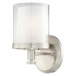 Cheapest 💯 Armed Sconce Nuvo Decker 60/4641 1-Light Vanity - 5.75W In. - Brushed Nickel 😍