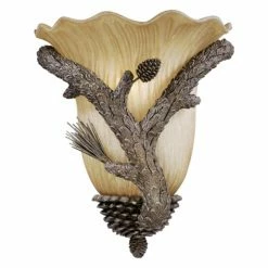 Outlet 😉 Flush Mount Vaxcel Aspen Wall Sconce - 12.25W In. Pine Tree ⌛