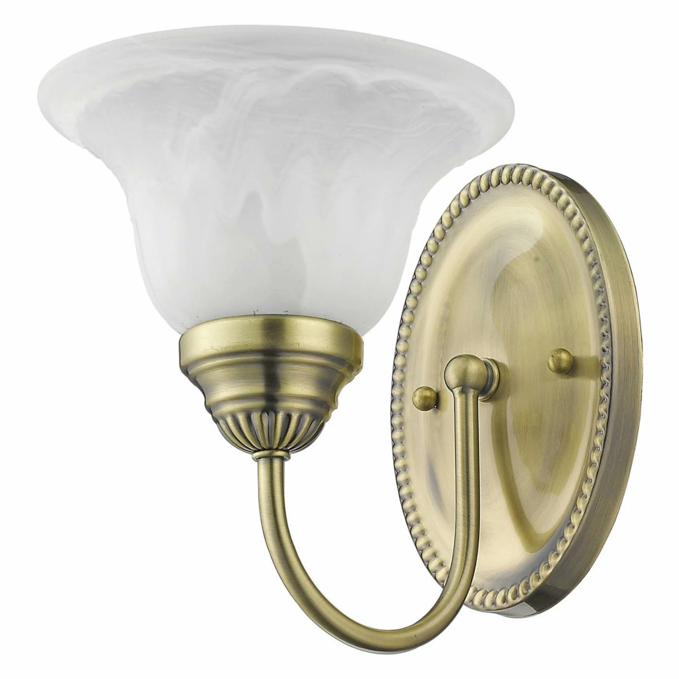 Promo ๐ฅฐ Livex Lighting Armed Sconce Livex Edgemont 1531-01 1-Light Bath Light In Antique Brass โจ - Image 5